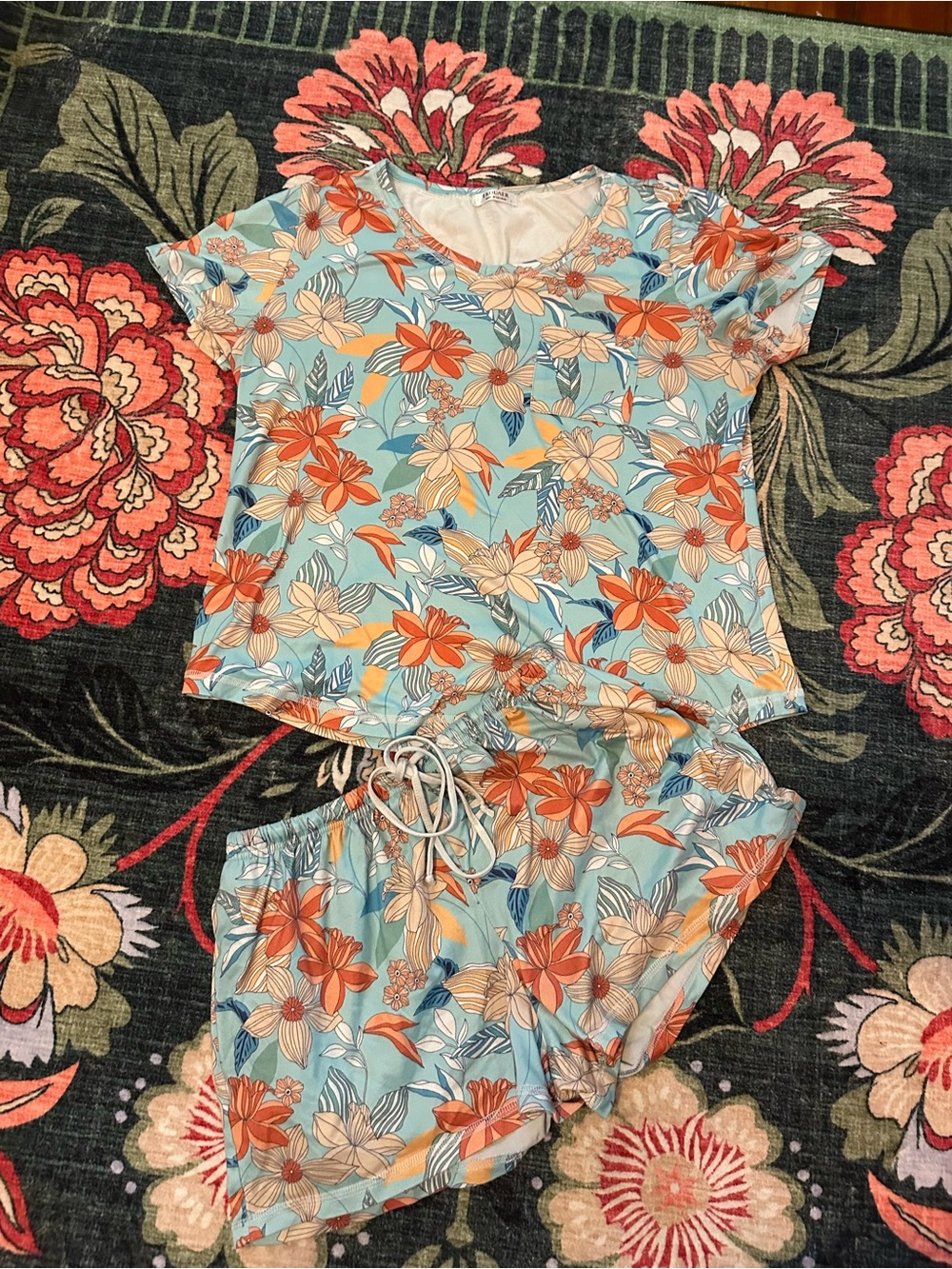 3/$25🌟 Ekouaer Floral Pajama Set Women’s Large Matching Lounge Set